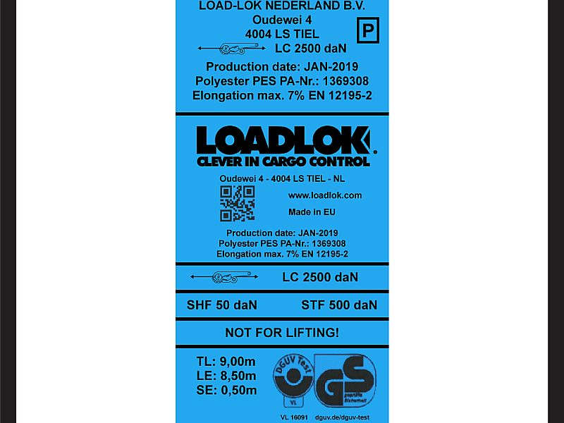 Lashing Strap label